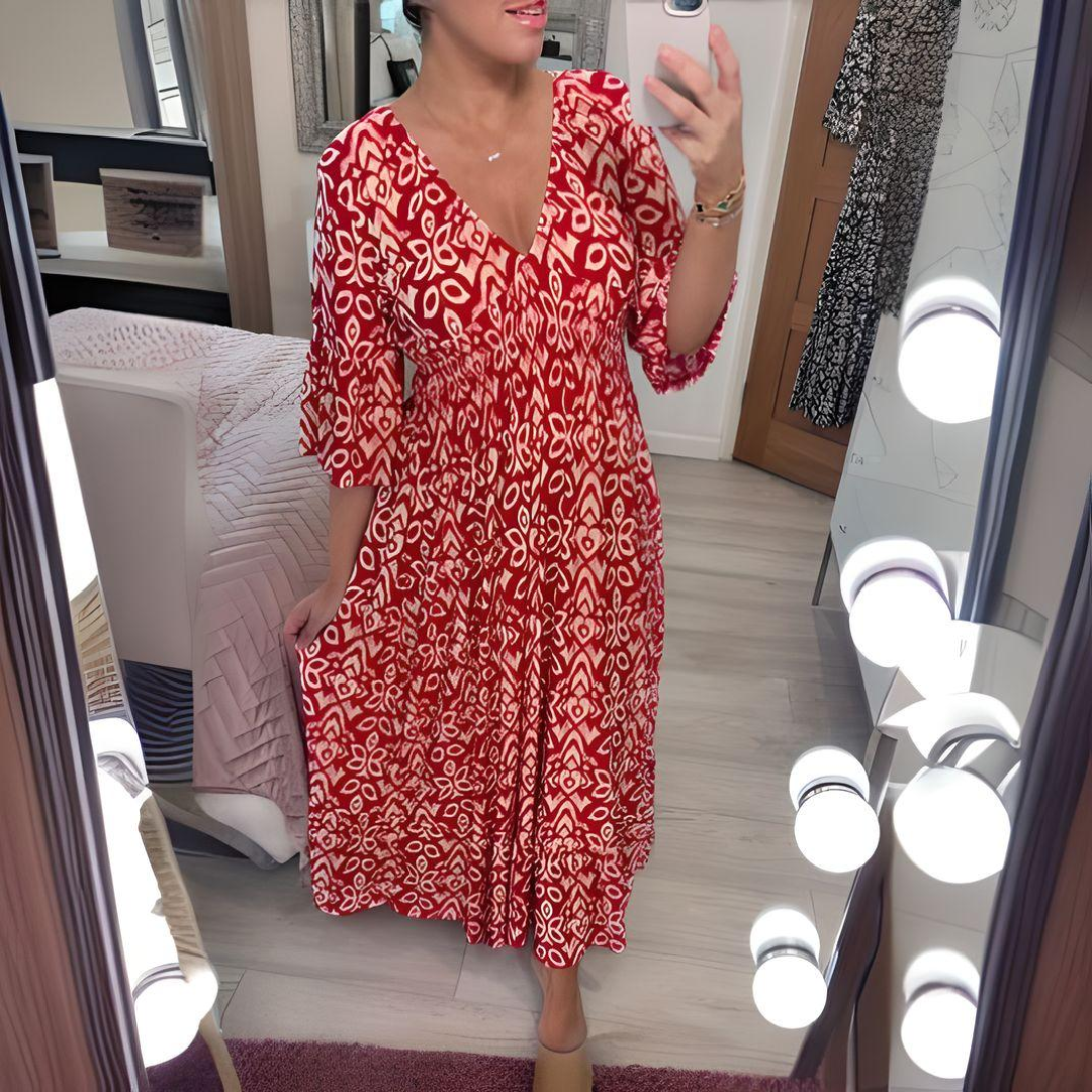 FLORALY™ - BOHEMIAN V-NECK DRESS