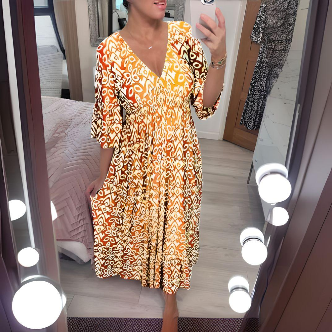 FLORALY™ - BOHEMIAN V-NECK DRESS