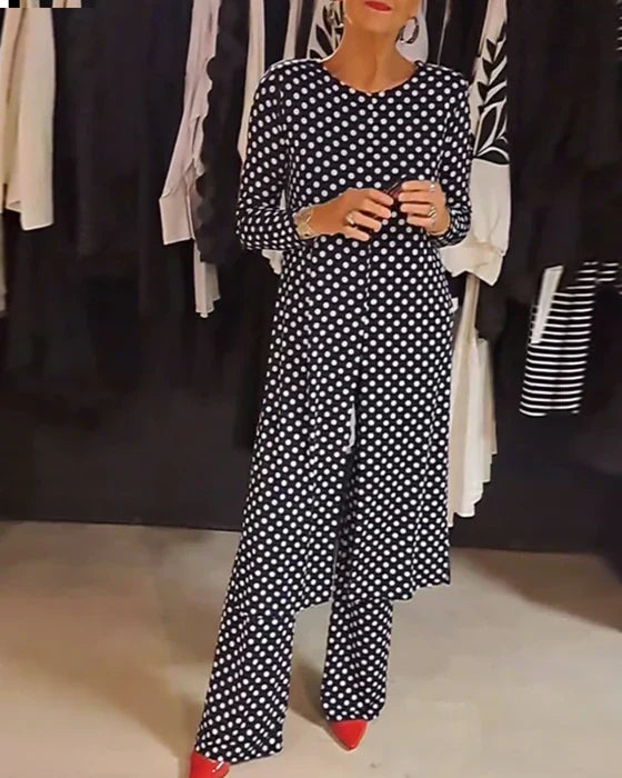 Jennifer™ - ELEGANT POLKA DOT TWO-PIECE SET FOR A CASUAL SUMMER STYLE