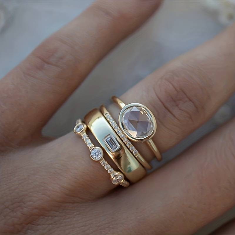 Florence™ - VINTAGE GOLD ZIRCON RING SET WITH ELEGANT DESIGN