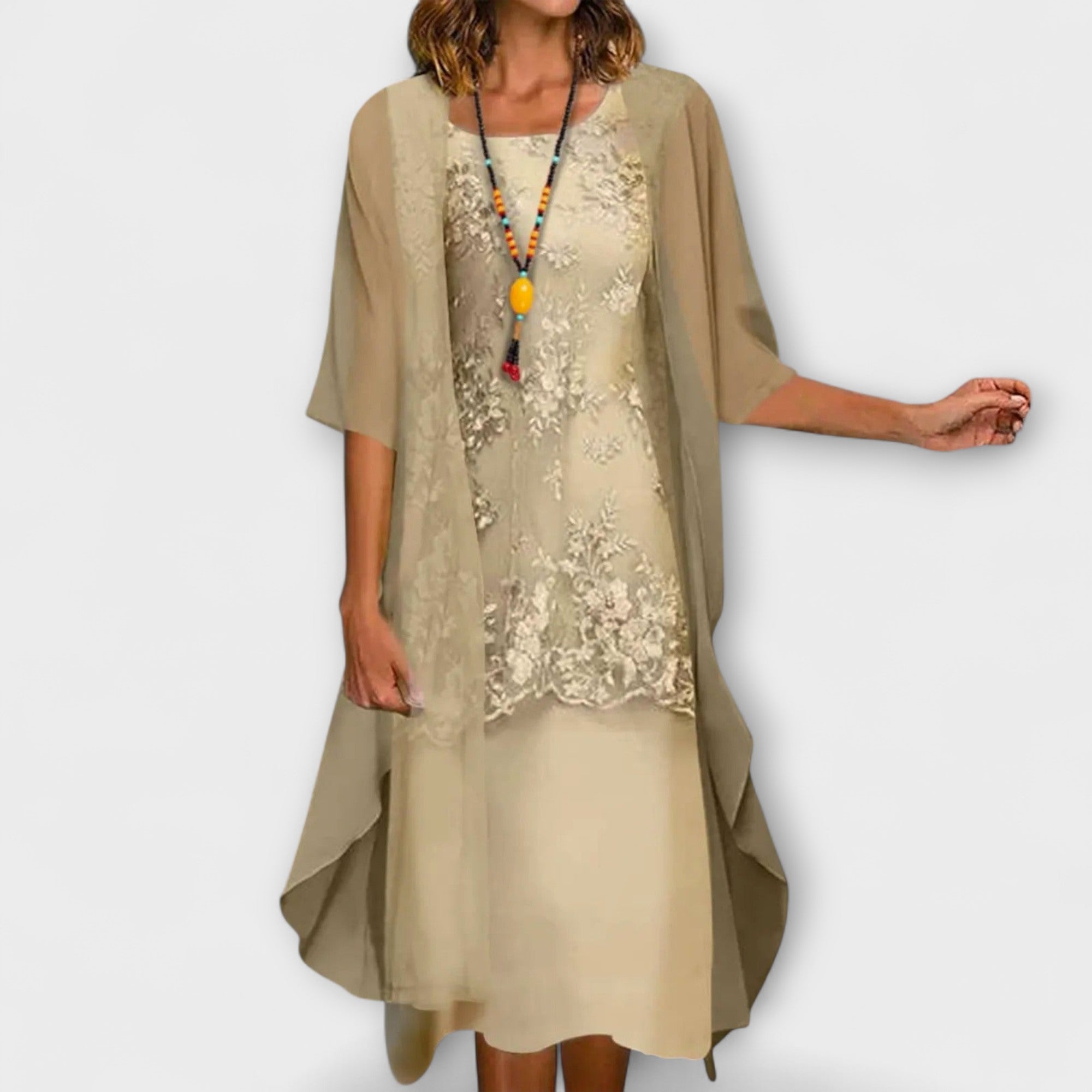 Ashki™ - ELEGANT DRESS WITH FLATTERING SILHOUETTE