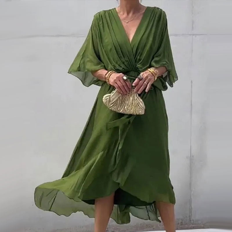 ALINTA™ - V-NECK MIDI DRESS