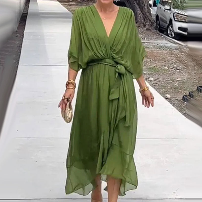ALINTA™ - V-NECK MIDI DRESS