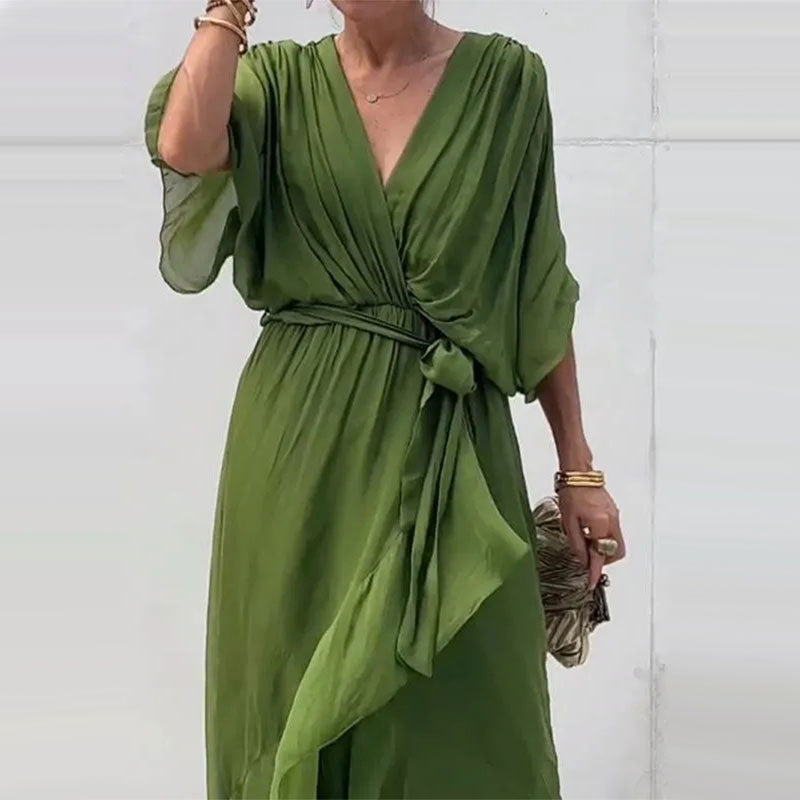 ALINTA™ - V-NECK MIDI DRESS