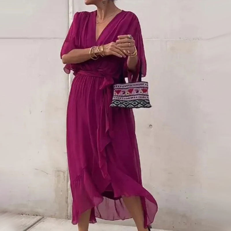 ALINTA™ - V-NECK MIDI DRESS