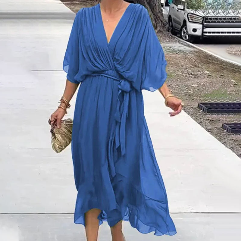 ALINTA™ - V-NECK MIDI DRESS