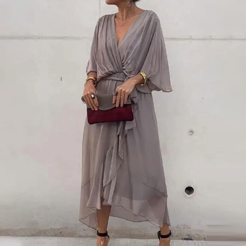ALINTA™ - V-NECK MIDI DRESS