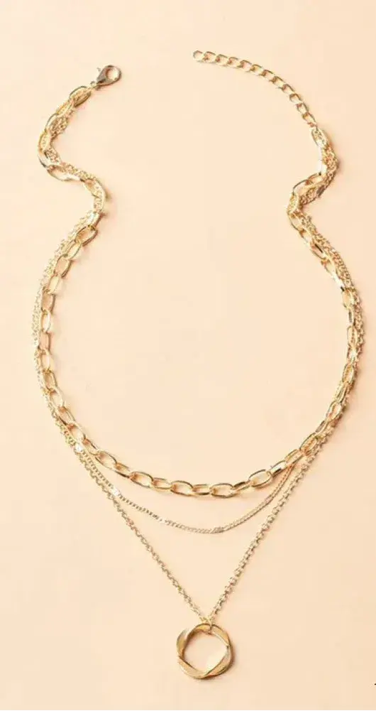 Noor™ - VINTAGE GOLD LAYERED NECKLACE WITH PENDANT